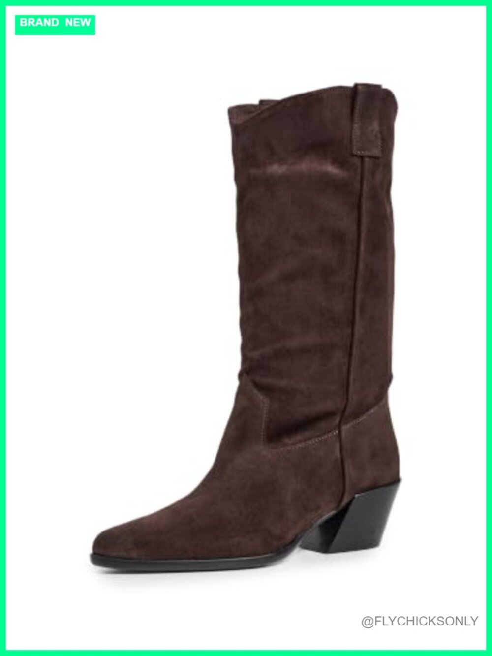 Suede Ankle Boots Slouchy Pointed Toe Cuban Heel Pull On